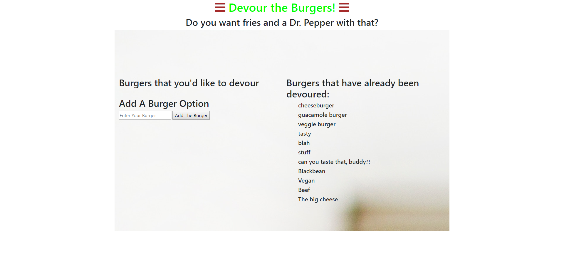 burger screenshot